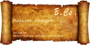 Balczer Csongor névjegykártya